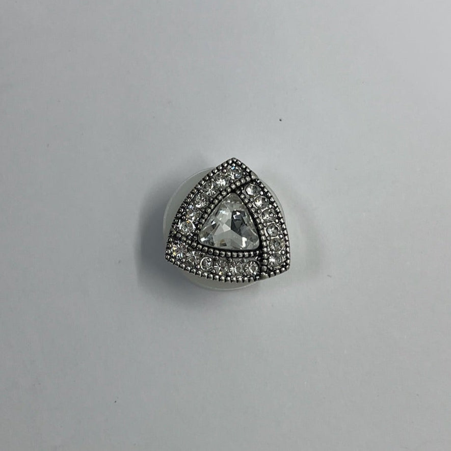 Silver Triangle Stone SNAP Charm