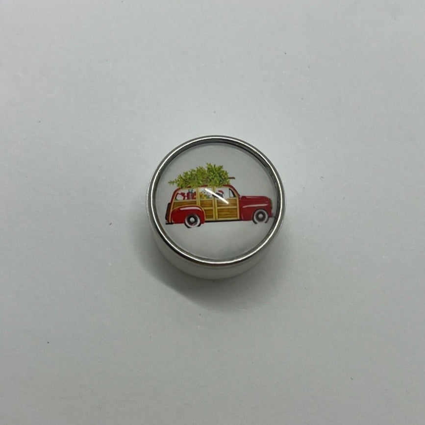 Red Christmas Car SNAP Charm