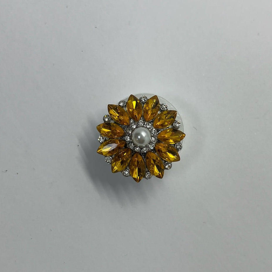 Golden Jewel Flower SNAP Charm