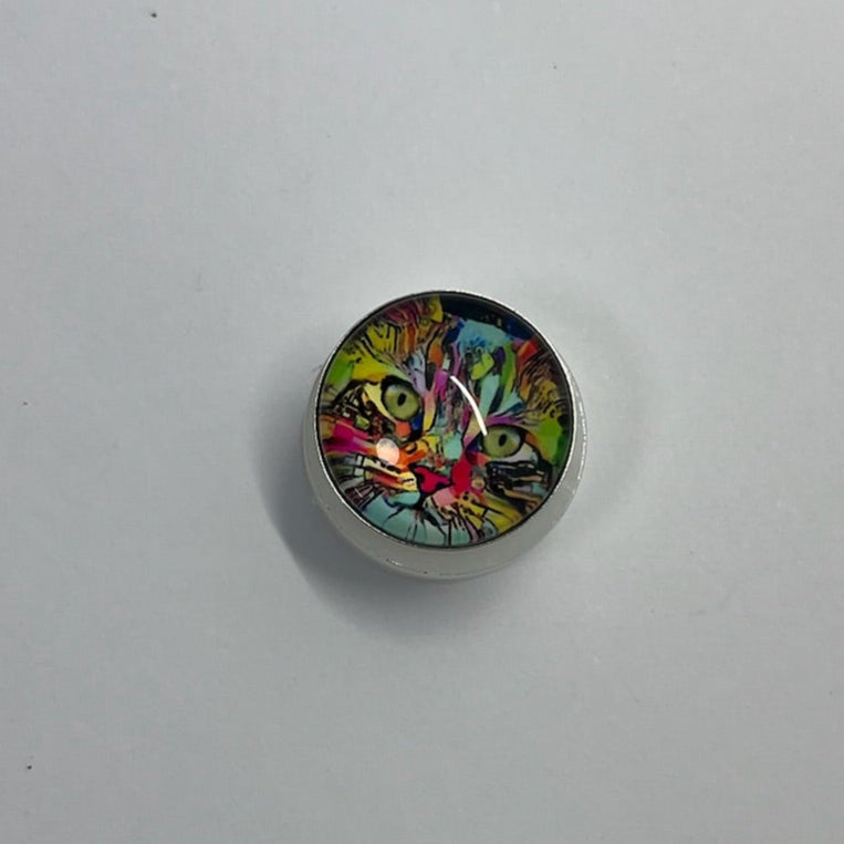 Multicolor Cat SNAP Charm