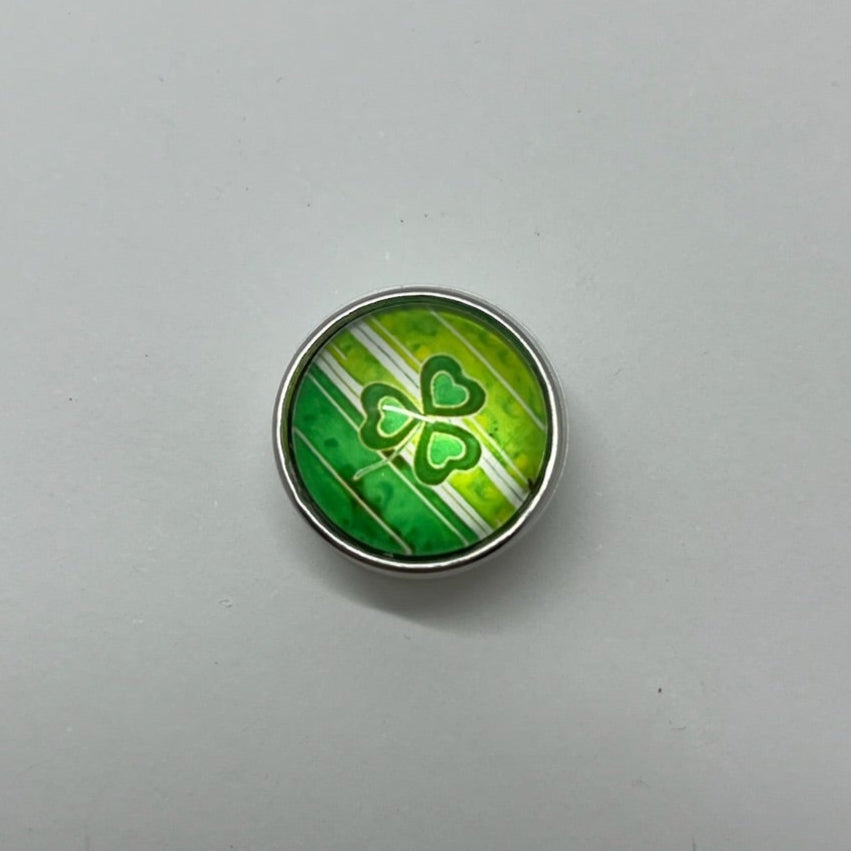 Striped Shamrock SNAP Charm