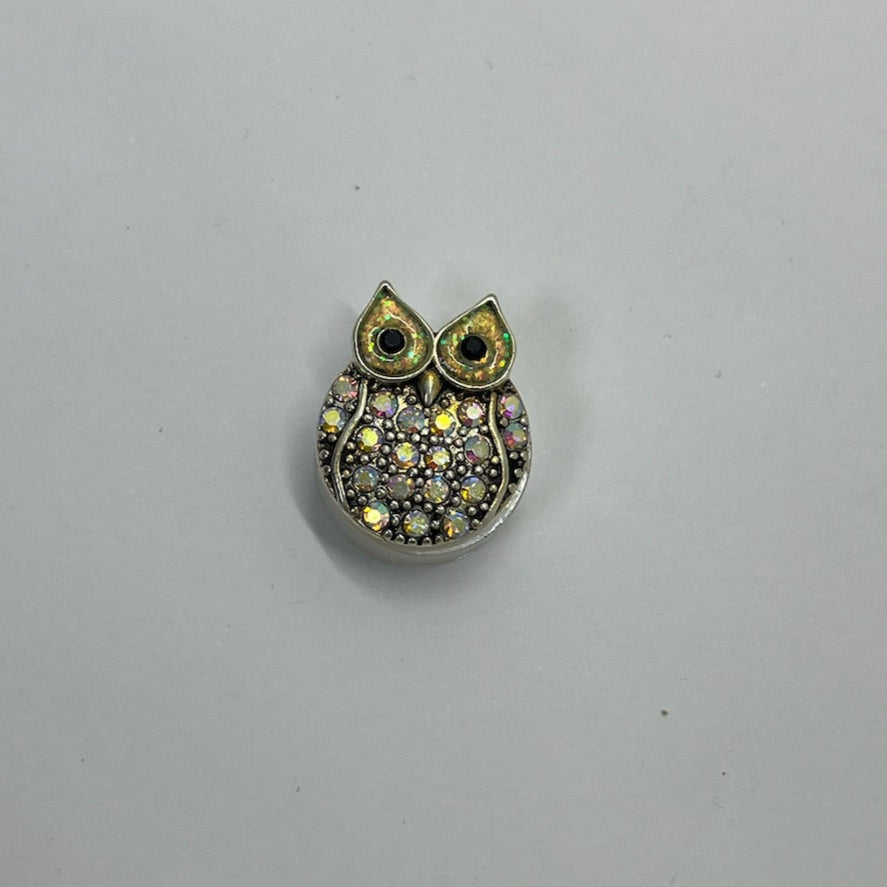Sparkly Yellow Owl SNAP Charm