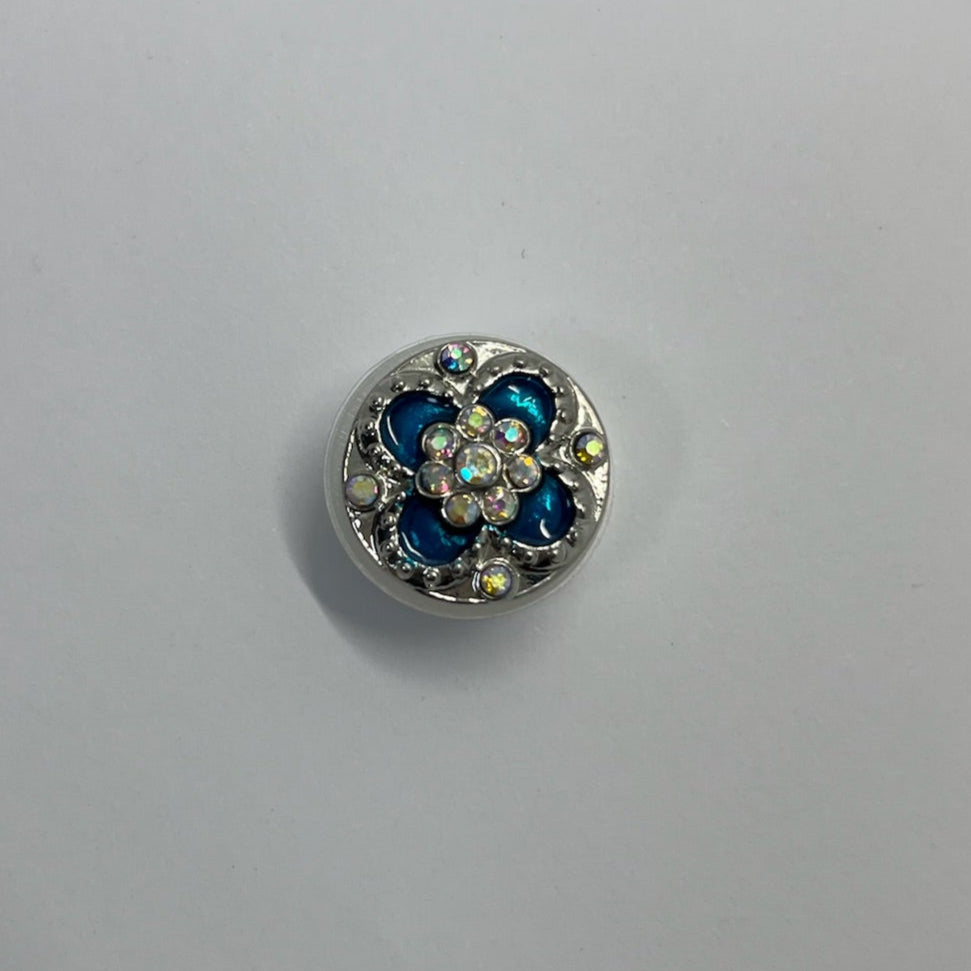 Silver Teal SNAP Charm