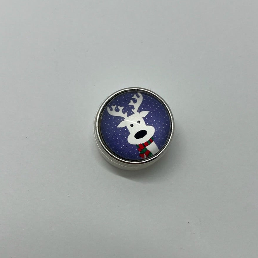 Snowy Reindeer SNAP Charm