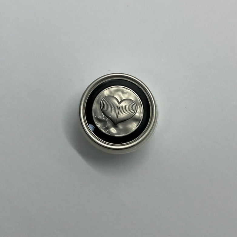 Silver Heart SNAP Charm