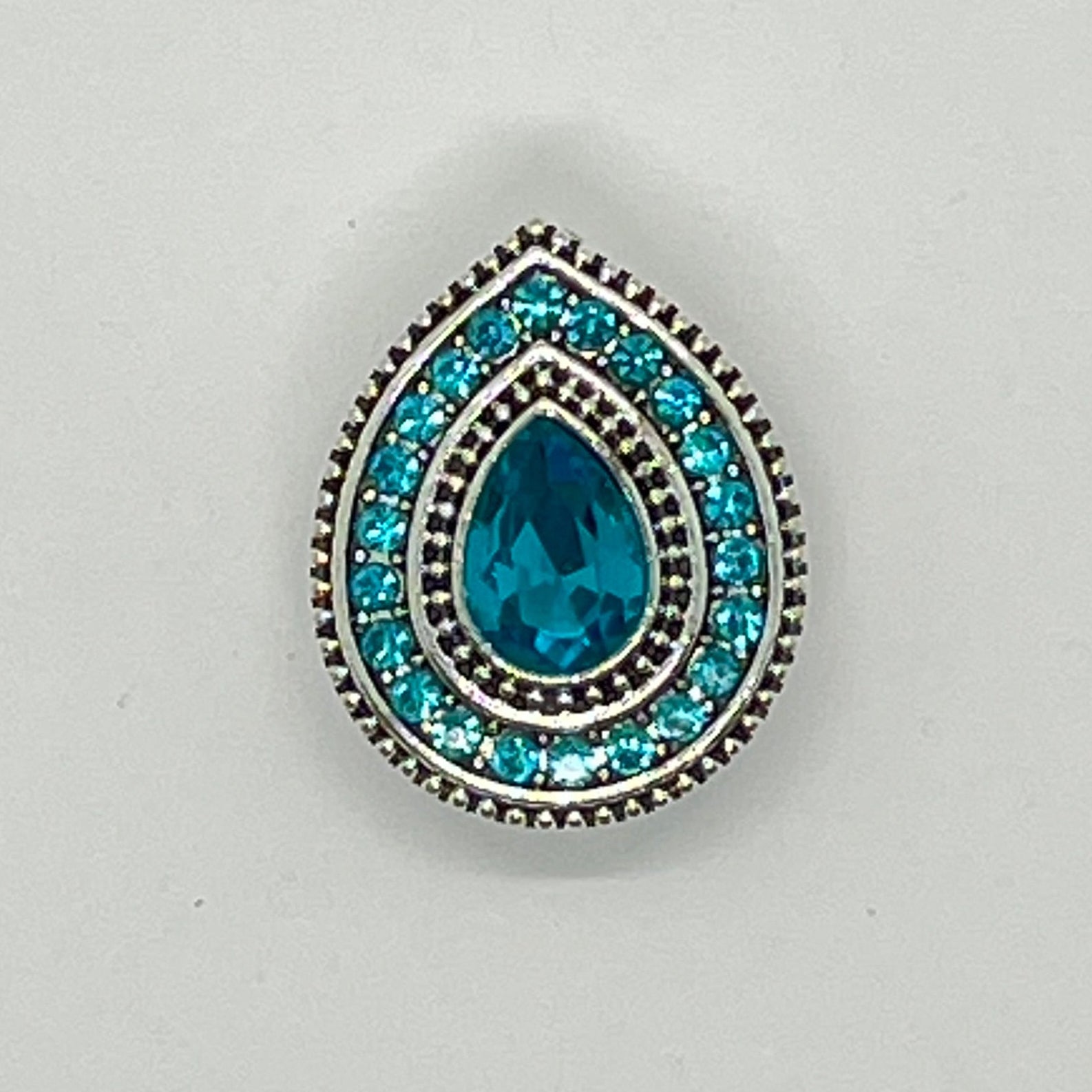 Teal Teardrop SNAP Charm