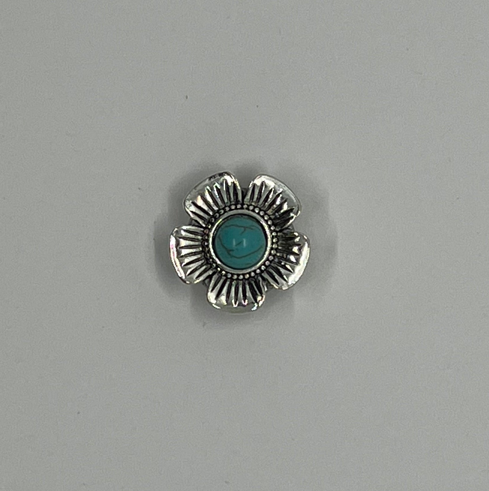 Turquoise Flower SNAP Charm
